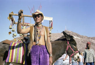 Wedding Bell Donkey and Man at Haydens Ferry Arts & Craft Fair