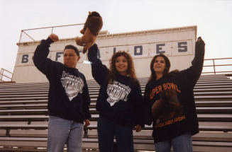 Tempe High School - 3 people with Super Bowl Sweatshirts
