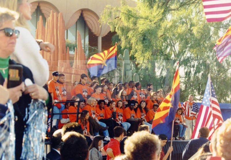 Tempe High School - Crowd at Bill Clinton Event at Gammage Auditorium