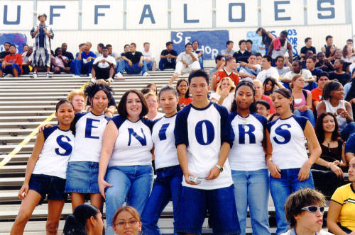 Tempe High School - Students in Bleachers Wearing "SENIORS" Tee Shirts