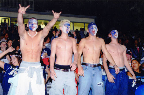 Tempe High School - 4 Students with Blue and White Painted Faces