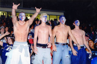 Tempe High School - 4 Students with Blue and White Painted Faces