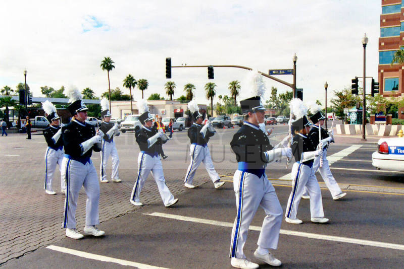 Tempe High School - Marching Band Flute Section at Parade on Mill Avenue