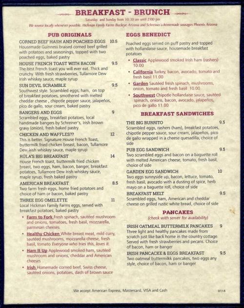 Rula Bula Breakfast-Brunch Menu