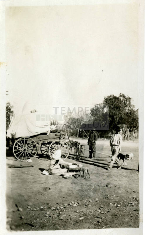 Wagon and People by Hayden Flour Mill