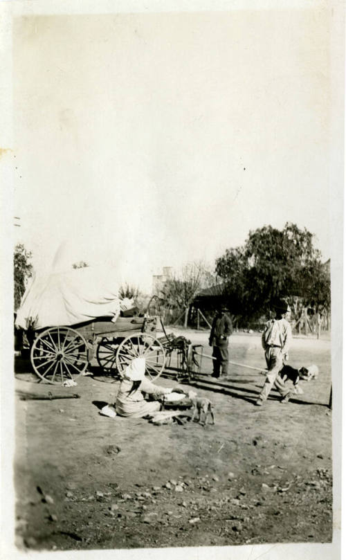 Wagon and People by Hayden Flour Mill