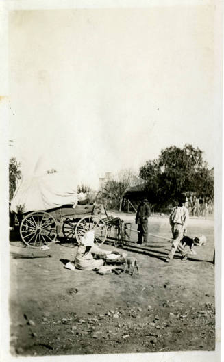 Wagon and People by Hayden Flour Mill