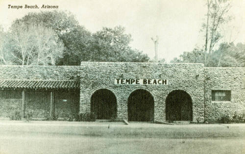 Postcard of Tempe Beach Bath House, Tempe, Arizona.