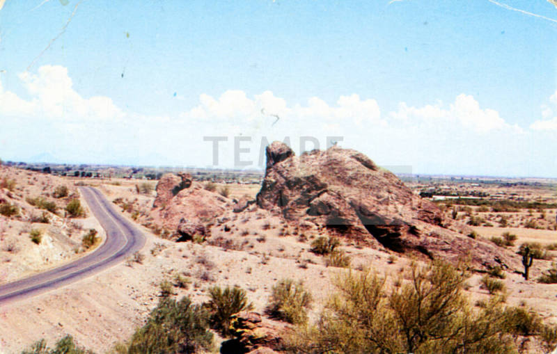 Postcard of Turtle Rock on McKellips Road, Tempe, Arizona.
