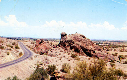 Postcard of Turtle Rock on McKellips Road, Tempe, Arizona.