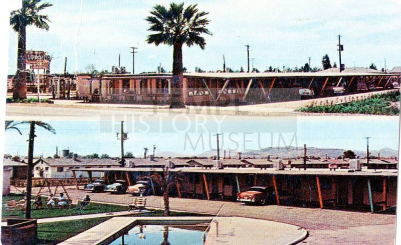 Postcard of Hide-Away Lodge, Tempe, Arizona.