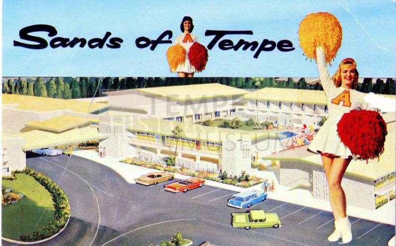 Postcard of Sands of Tempe Motor Hotel, Tempe, Arizona.