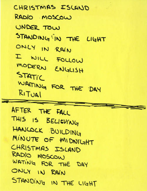 The Psalms Set List