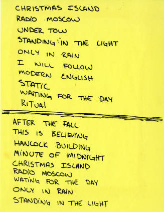 The Psalms Set List
