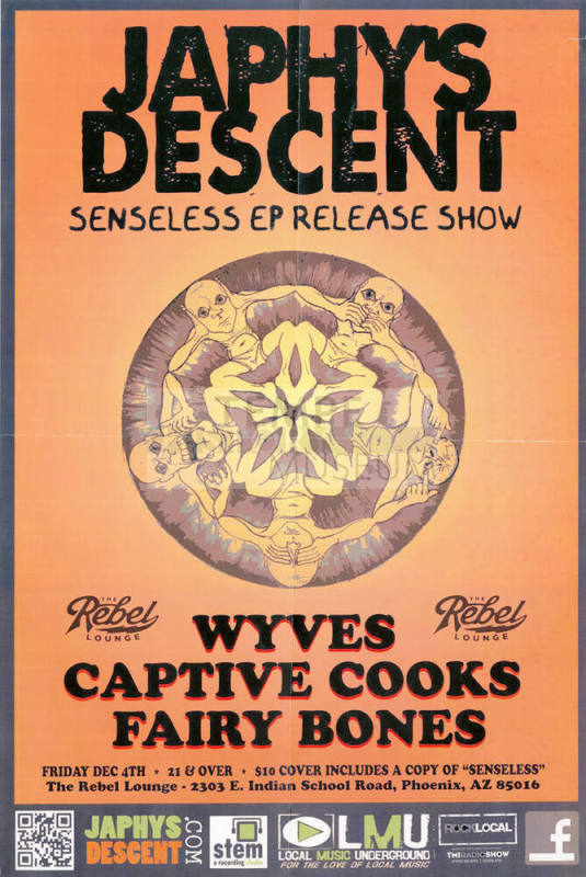 Japhy's Descent Senseless EP Release Show Poster