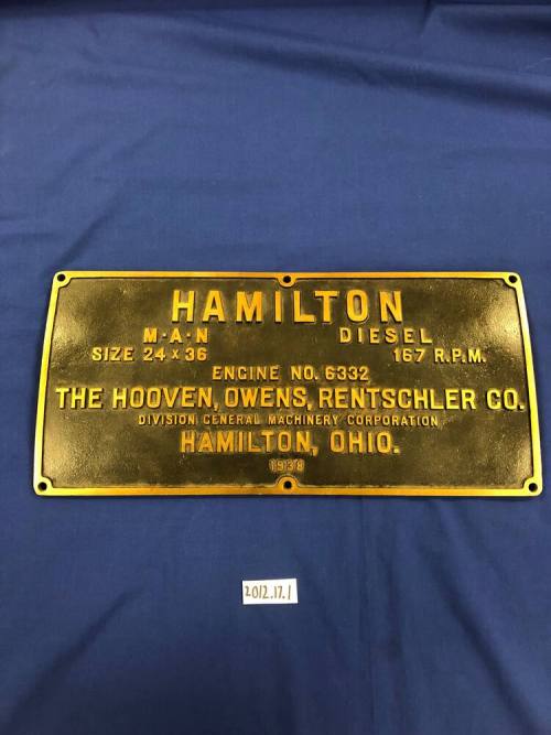 Engine Nameplate with date