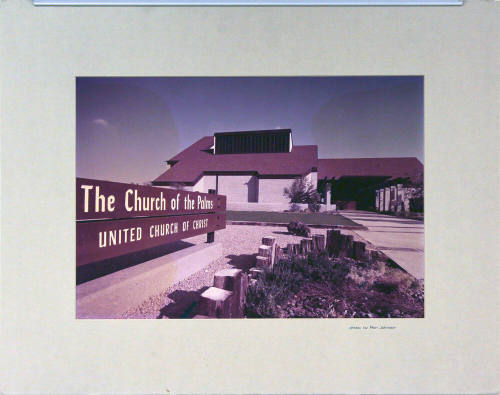 Color photograph of the exterior of the Church of the Palms, Sun City
