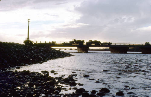 Rural Road Bridge and flooded Salt River