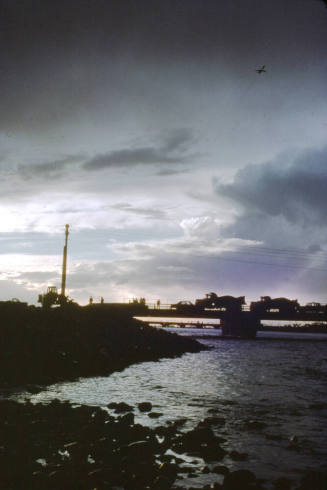 Rural Road Bridge and flooded Salt River