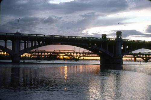 Mill Avenue Bridge over flooded Salt River