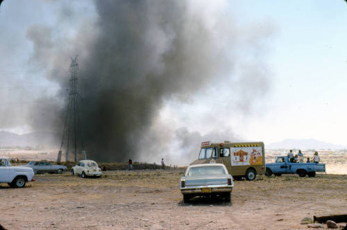 People Watching Fire in Salt River bed