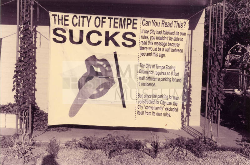 "City of Tempe Sucks" Banner