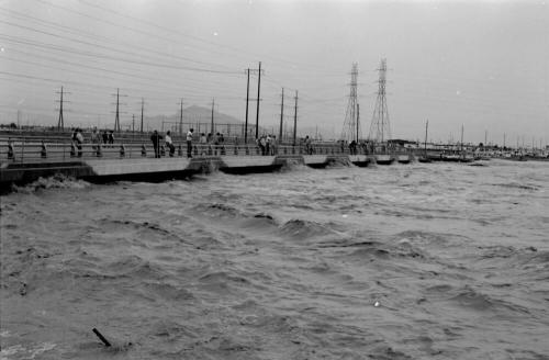 Salt River Flood, McClintock Bridge, Tempe, Arizona