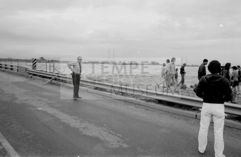Salt River Flood, McClintock Bridge, Tempe, Arizona