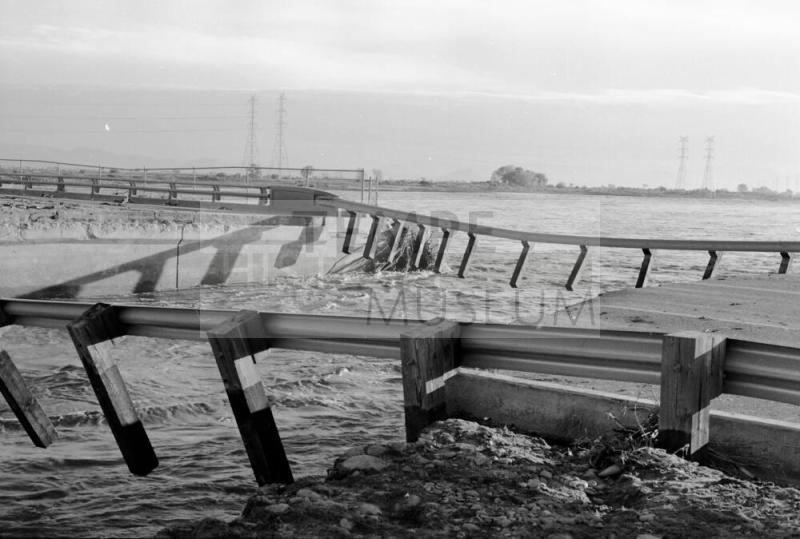 Salt River Flood,  damaged bridge, Tempe, Arizona
