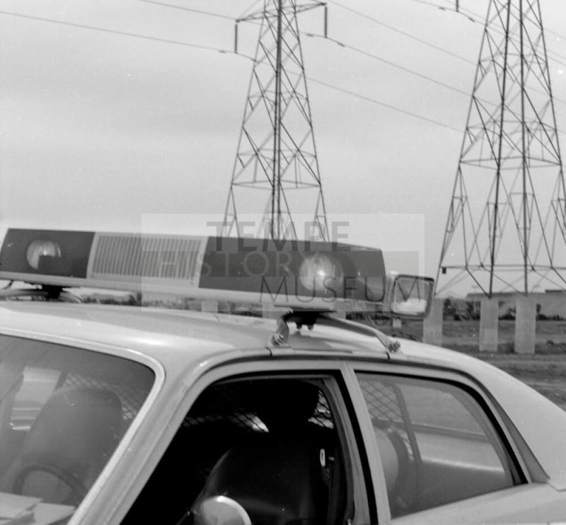 Police car at Salt River Flood, Tempe, Arizona