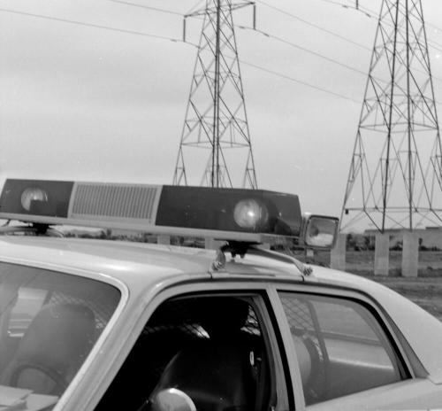 Police car at Salt River Flood, Tempe, Arizona