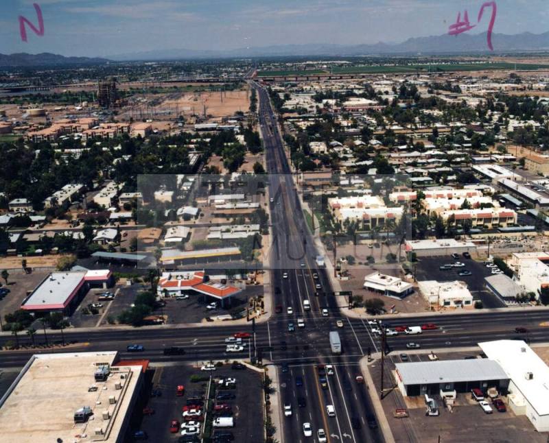 Aerial photo of Apache & McClintock looking north -- As much of the intersection as possible.