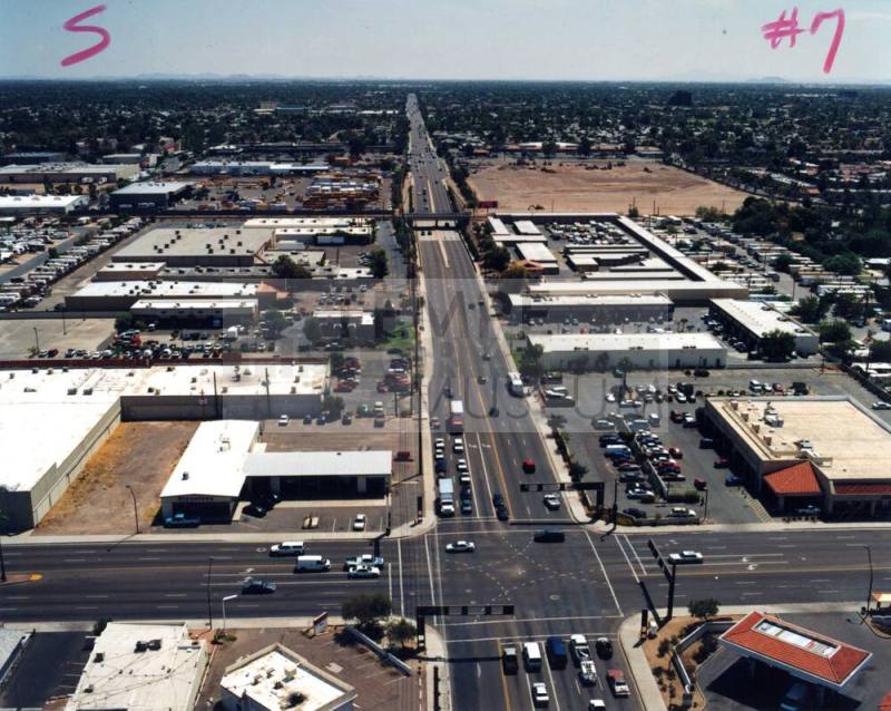 Aerial photo of Apache & McClintock looking south -- As much of the intersection as possible.