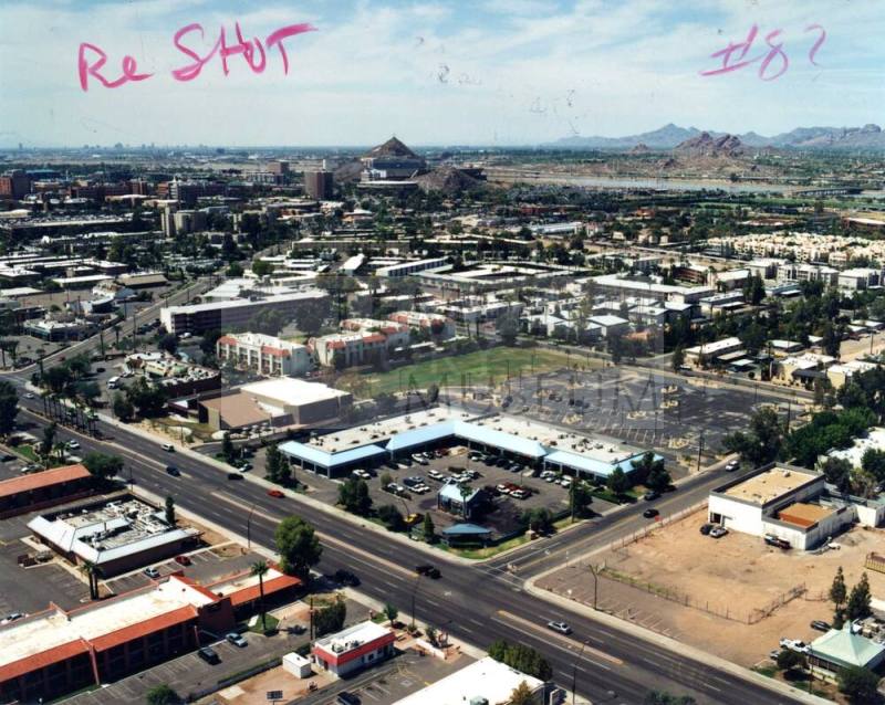 Aerial photo of Apache & Dorsey -- Shoot just West of Dorsey looking East, both sides of Apache