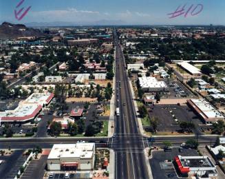 Aerial photo of University & Hardy -- west toward east
