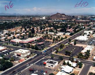 Aerial photo of University & Hardy -- southwest toward northeast