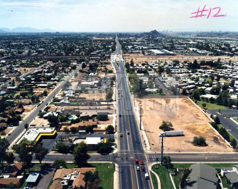 Aerial photo of University & Evergreen -- Just east of Evergreen looking west