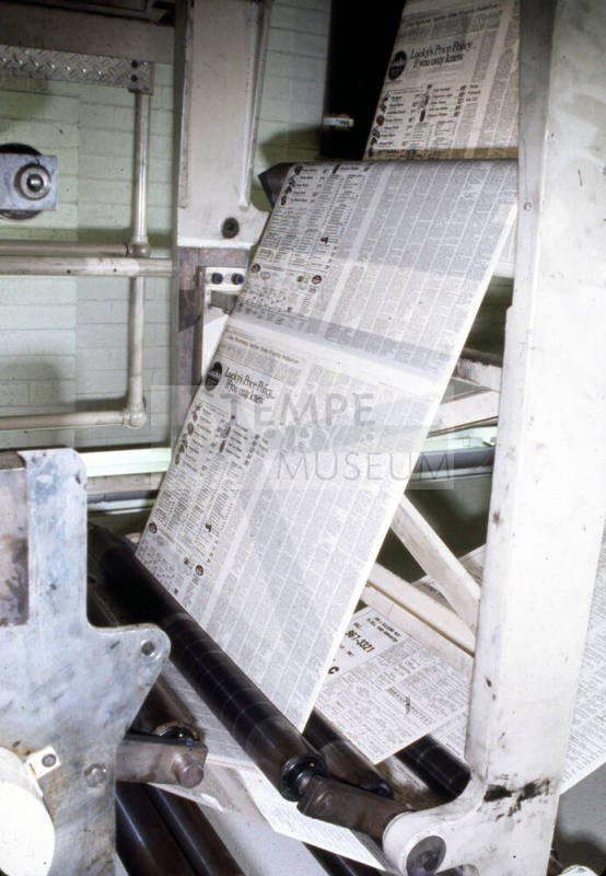 Tempe Daily News Pages Rolling of Printer