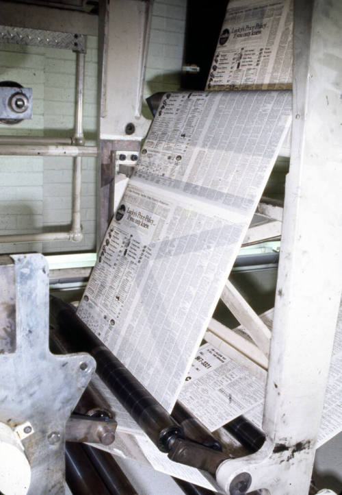 Tempe Daily News Pages Rolling of Printer
