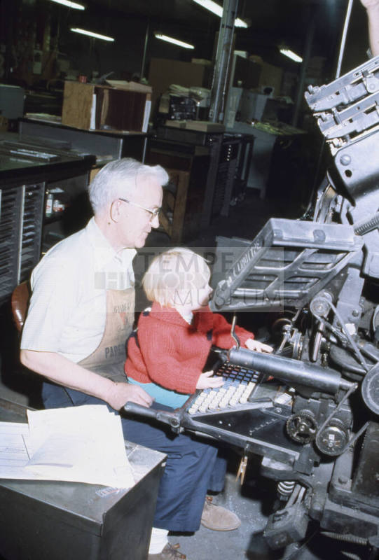 Tempe Daily News Printer with Child