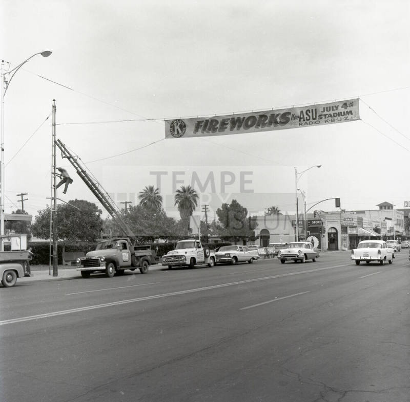 4th of July Banner Across Mill Avenue