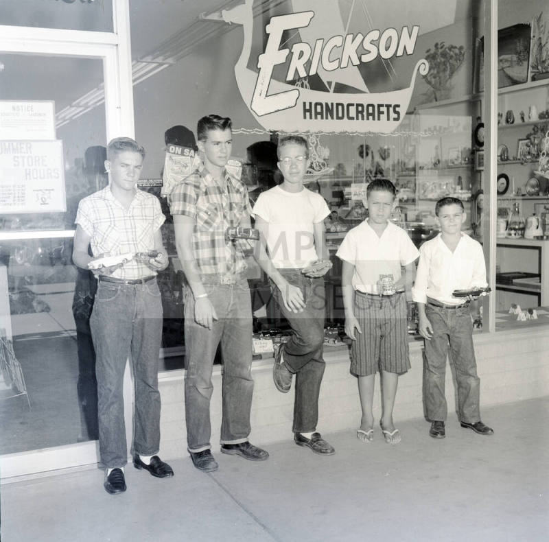5 Boys - Model Winners Standing in Front of Erickson Handicrafts