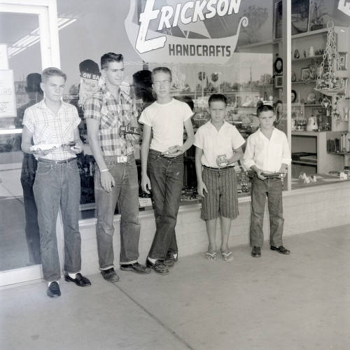 5 Boys - Model Winners Standing in Front of Erickson Handicrafts