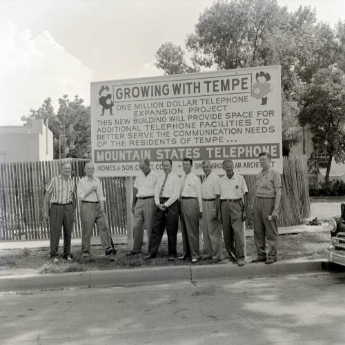 Mountain States Telephone Company Men and Sign