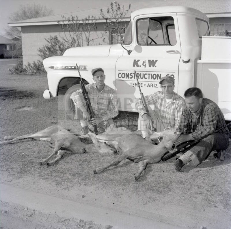 Three Hunters and Two Deer