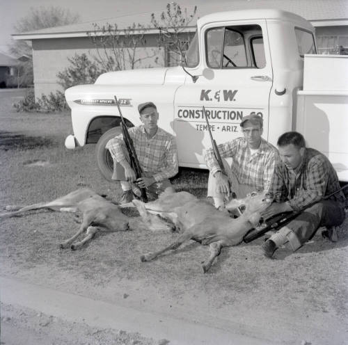 Three Hunters and Two Deer