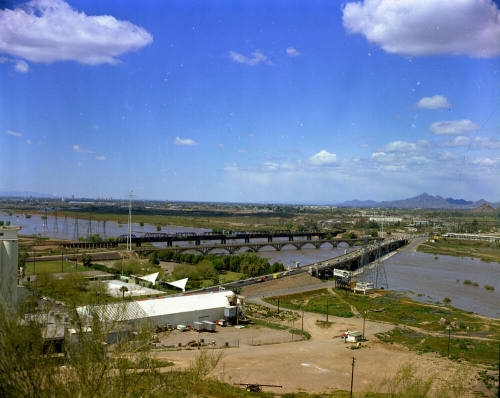 Tempe Mill Avenue Bridge and Salt River Flooding