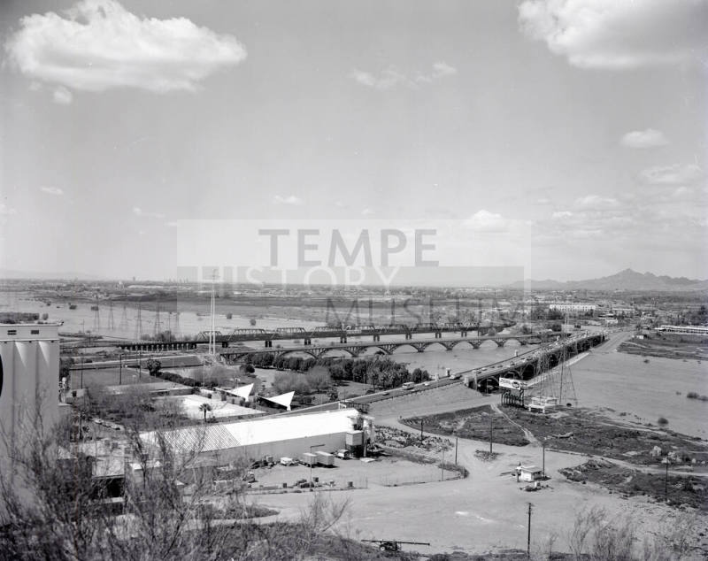 Tempe Mill Avenue Bridge and Salt River Flooding