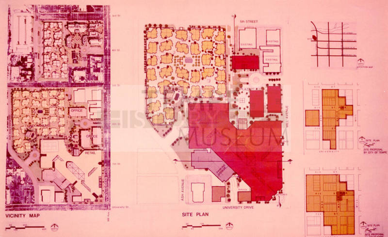 Site Plan for development at University and Mill - proposed iceskating rink