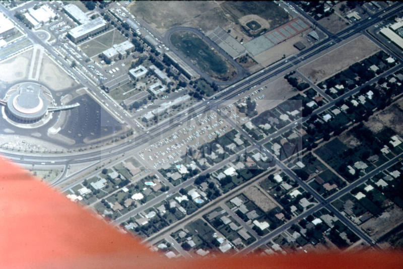 Aerial photo of ASU Gammage